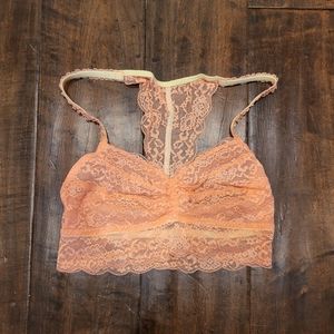 NWOT Pink Victoria Secret Orange Lace Bralette